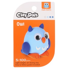 Clay Pals Owl - Easy Sculpt Fun Fast Air Drying Non Toxic Quick Dry Ultra Light Creative Clay Art and Craft Modelling Set for Kids