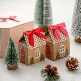 MORSUNBELA 50 Pcs Gift Bows,Small Decor Twist Tie Bow Satin Ribbon Bows for Gift Wrapping,Crafting,Party,Birthday,Weddings,Black Bow