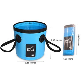 BANCHELLE Collapsible Bucket Water Container Portable Folding Camp Wash Basin for Outdoor Traveling Hiking Fishing Car Washing Gardening Camping (Blue, 12L)