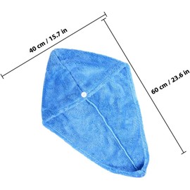 2 Piezas Toalla de Microfibra para Cabello Absorción Ultra Rápida Turbante Seco para Cabello y Ligero Paquete de Rosa y Azul para Uso Diario y Viaje