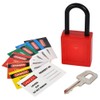 38 mm nylon security padlock, lock colour red, lock material