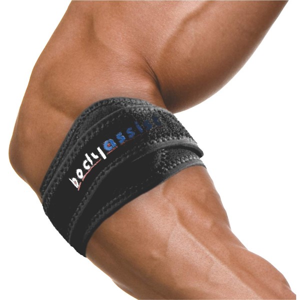 Bodyassist Dual V-Pad Tennis Elbow Strap, Black Large
