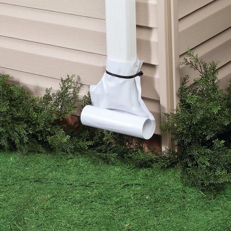 White Downspout Extension, Set of 2 Rain Gutter Flexible, Drain