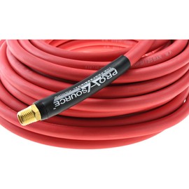 PRO SOURCE Oil-Resistant Heavy Duty Rubber Air Hose: 1/4" ID x 1/4" MNPT x 50 Feet