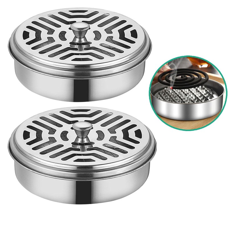 2 Portable Coil Holder, Incense Box Sandalwood Holder with Handle,