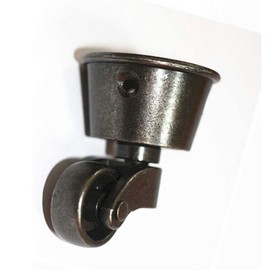 Boxonly Swivel Caster Wheels Polished Antique Cup Type Casters Solid Brass High Load Capacity Universal Furniture Castors for Furniture Suits Beds Armchairs Brown