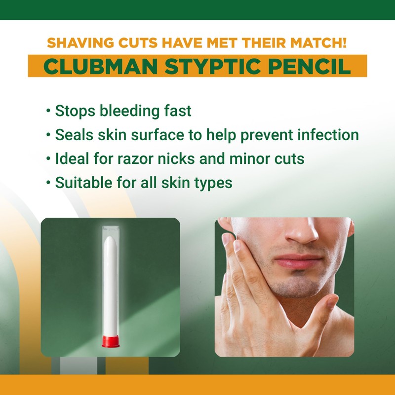 Clubman Pinaud Travel Size Styptic Pencil, Quick Nick & Cut