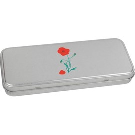 Azeeda 'A Poppy Losing Petals ' Metal Hinged Stationery Tin/Storage Box (TT00275251)