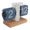 Flip Desk Clock Auto Mechanical Flip 12H AM PM Wood