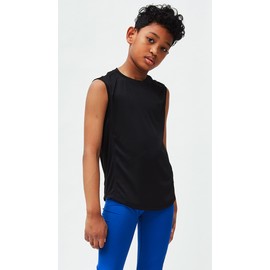 DEVOPS Boys 3 Pack Baselayer Workout Tank Top Sleeveless (Small, Black/Charcoal/Navy)