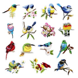 Modixun 15pcs Birds Iron On Patches, 15 Patterns Decorative Embroidered Patches, Sew On/Iron On Patch Applique for Jeans, Clothing, Hat, Jacket, Birds