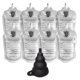 8 StopLossBags Pack + Collapsible Funnel - Transfer, Dispense, Mix and Preserve with Ease - Perfect for Woodworking Enthusiasts and Professionals