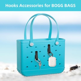 ARSUNOVO 2 PCS Hooks Accessories for Bogg Bags, Insert Charm Connector Key Holder Mask Holder, Black