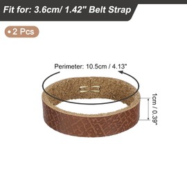 sourcing map 2 Pcs Leather Belt Loop Keeper for 1.73 Inch Wide Belt, Belt Strap Ring, Belt Band Replacement Strap Holder Belt Accessories for Ratchet Belts Dress Belts, Brown, 4.72x0.59inch
