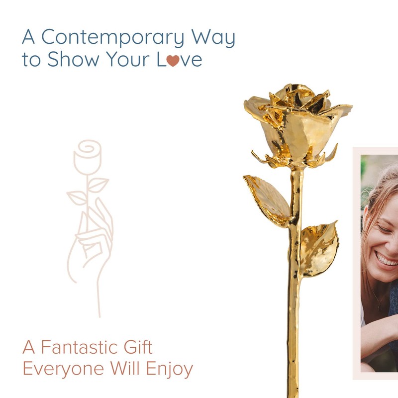 Fantasy Rose 24K Gold Dipped Rose, Unique & Everlasting Real