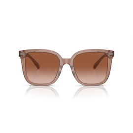 Coach HC8381F Low Bridge Fit Sunglasses, Transparent Brown/Grey/Brown Gradient, 56 mm