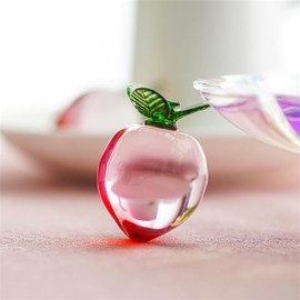 ZEERSHEE Hand Blown Glass Fruit Ornaments Crystal Peach Figurine Crystal Fruit Collection Office Living Room Kitchen Art Decoration