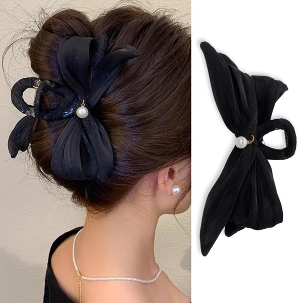 Hair Accessories Set for Women: Elegant Bow Clips, Large Claw