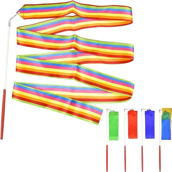 hongmo Pack of 5 Dance Bands Streamer Rainbow Gymnastics Band