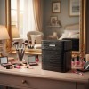 Estuche Tren Para Maquillaje 3 Secciones Caja Dura Piel Sin