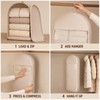 Beige Compression Hanging Garment Bag with Vacuum Seal and Clear