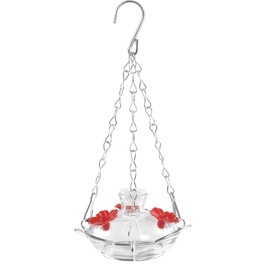 Kitcom Hummingbird Feeders for Outdoors, Mini Glass Bird Feeders 4 Fluid Ounces, 3 Feeding Stations, Garden Backyard Decorative, Clear