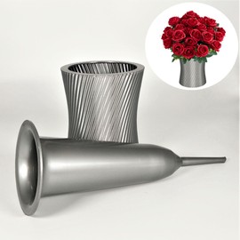 Grave Vase with Decorative Rosette Scala (Silver)