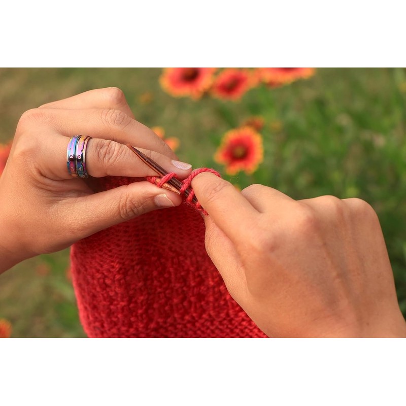 Knitter's Pride Rainbow Row Counter Ring Sz 8