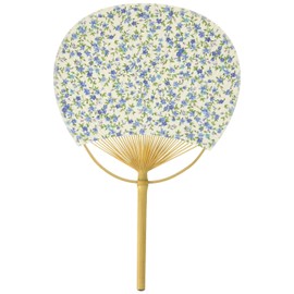 Shikoku Uchiwa Fan Women's Kawaii! Cotton, Small Flowers, Approx. 7.1 x 10.8 inches (18 x 27.5 cm)