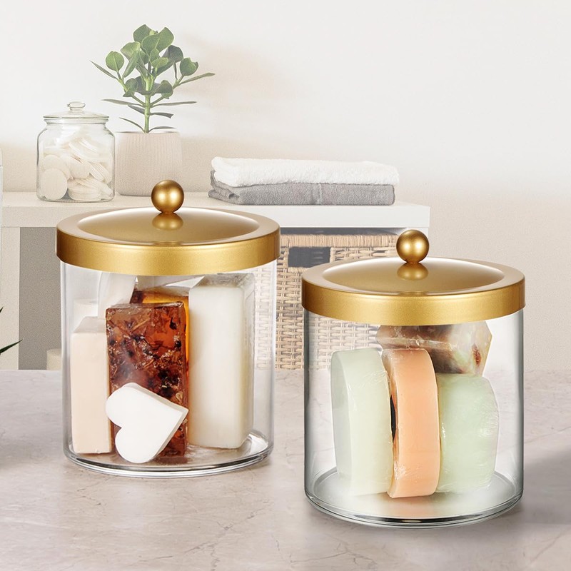 SheeChung 4 Pack 50 Ounce Large Clear Apothecary Jar with