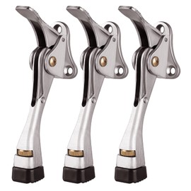 GroTheory 3 Pack Door Stoppers, 4 inch Kickdown Door Stops, Heavy Duty Door Stoppers for Bottom of Door, Adjustable Metal Door Kick Stand Floor and Release