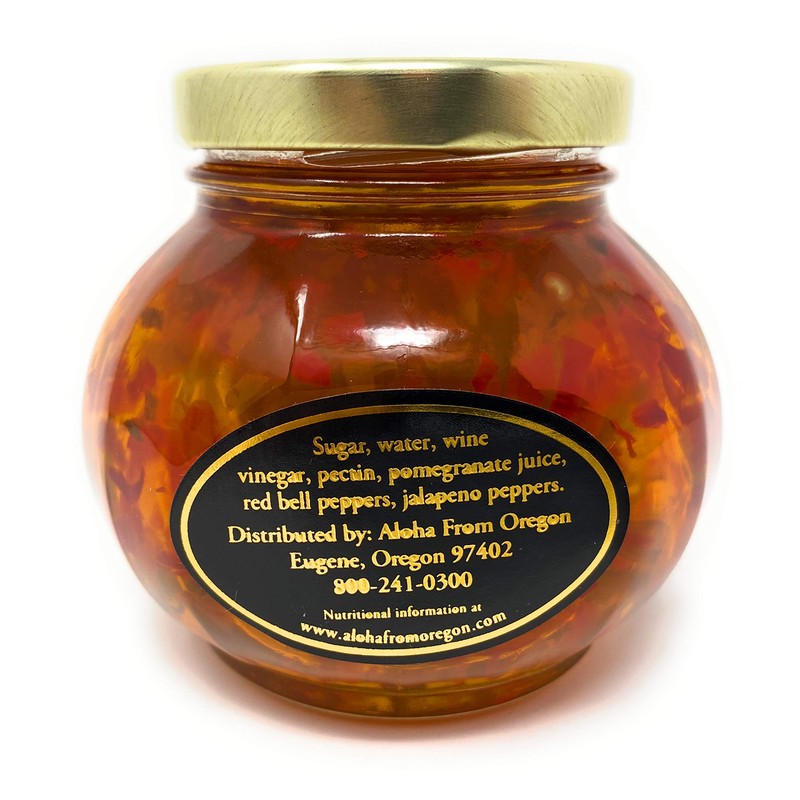 Aloha From Oregon Pepper Jelly Preserves, 10 Ounce Jar (Pomegranate,