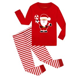 HYCLES Christmas Pyjamas Set for Kids - Xmas Pjs Girls Christmas Pajamas Boys Pyjamas Cotton Crutch Santa Claus 7 Years
