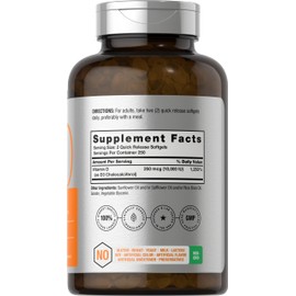 Horb?ch Horb?ch Vitamin D3 10000 IU | 500 Softgels | Non-GMO, Gluten Free Supplement | Value Size | 250mcg | High Potency Formula