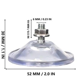XJKJ M6 x 19 6-PCS Large Suction Cup Set of rsuction Cup Screw Thickened Suction Cups, Transparent PVC Suction Cups, with 5nut Screws, Super Strong Adhesive Glass Suction Cup Bracket