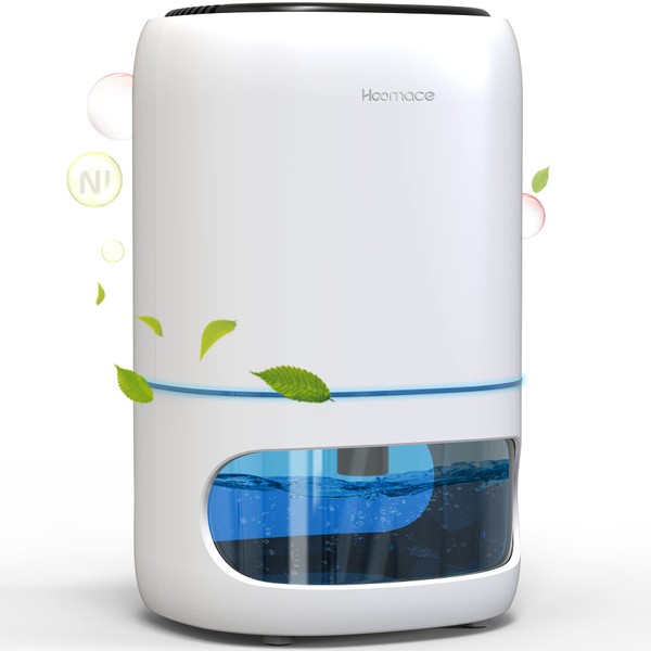 Hoomace Small Dehumidifiers for Bedroom w/Air Purifying Function, 1000 ml/35