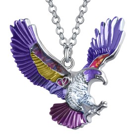 DALANE Enamel Alloy Novelty Eagle Necklace Hawk Pendant Birds Jewelry Gifts for Women Charms (Purple)