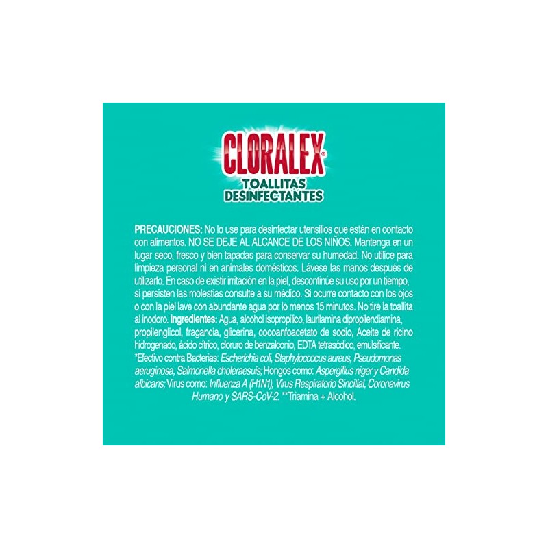 Cloralex Toallitas Desinfectantes 3 Paquetes con 84 pzas cu