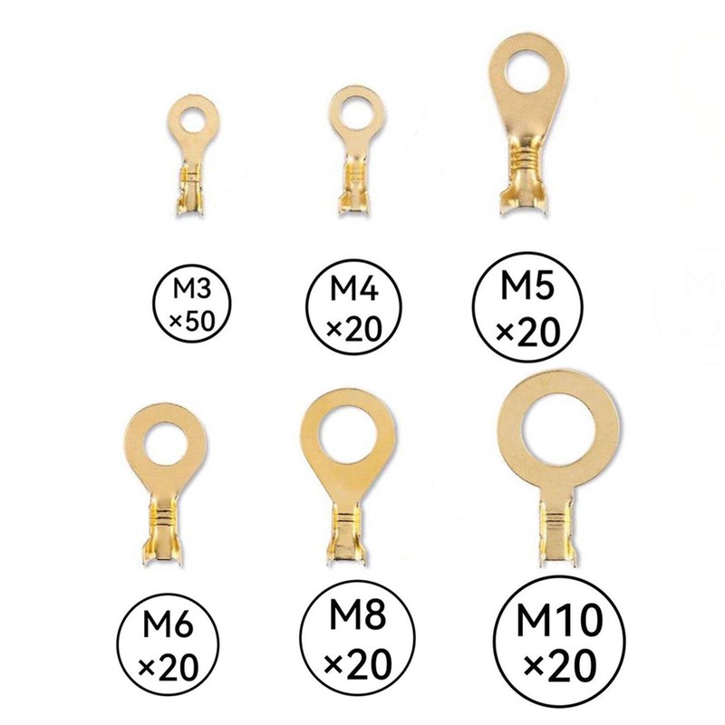 150pcs Round Terminal Set M3 M4 M5 M6 M8 M10