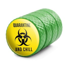 GRAPHICS & MORE Biohazard Quarantine and Chill Tire Rim Wheel Aluminum Valve Stem Caps