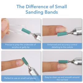 GazePlus 50 Pcs 3.1mm Small Sanding Bands for Nail Drills Green Disposable Small Sanding Bands 80 Grit for Nail Drill Set Acrylic Nail Gel Manicure & Pedicure