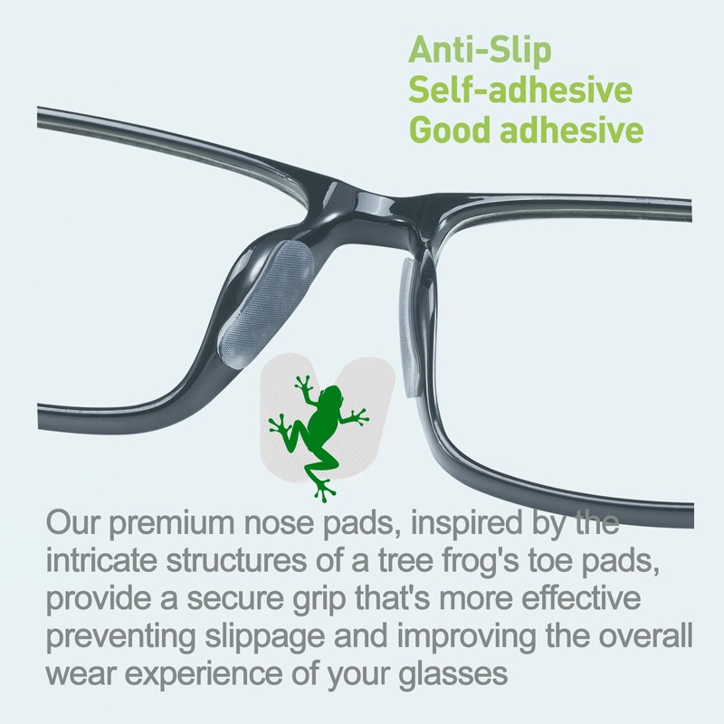 Fusanwin Eyeglass Nose Pads, 1mm Thk., Thousands of Frog-Inspired Microstructured