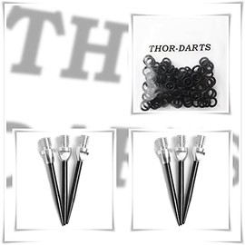 THOR-DARTS Unisex - Adult TD_MS2_sibl Converter, Silver-Black, 2 Set (6 Pieces)