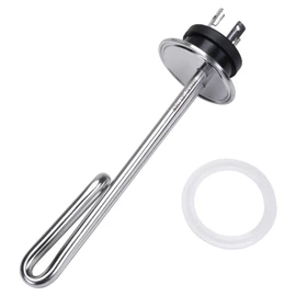 DERNORD 120V 1500W Tri-clamp Foldback Heating Element Stainless Steel Immersion Water Heater with 3-Wire Electrical Locking Plug (2 Inch Tri clamp)