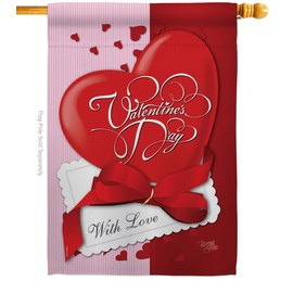 Breeze Decor - with Love Spring - Seasonal Impressions Decorative Vertical House Flag 28" x 40" Printed in USA