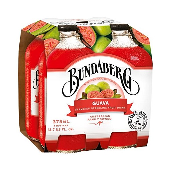 Bundaberg Sparkling Fruit Drink, Guava, 12.7 fl oz, 4 Count