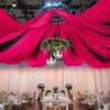 FOTSHARER Ceiling Drapes for Weddings Hot Pink 5x30FT 2 Panels