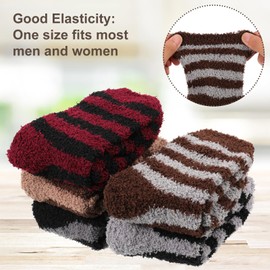 Fanshiontide 5 Pairs Mens Slipper Fluffy Socks, Winter Comfy Cozy Sleep Bed Socks Fuzzy Thermal Warm Socks High Elasticity Sock Non Slip for Men