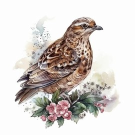 Yoonek Graphics Pennsylvania Ruffed Grouse Bird Mountain Laurel Flower Vinyl Decal Sticker for Car, Laptop, Tumbler, More. #009281-4"