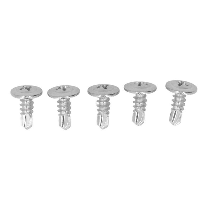 200Pcs Self Drilling Screw Stainless Steel Round Washer Head M4.8x13